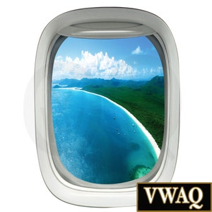 Fake Airplane Window, Aviation Decor Gifts, Decal  PW36