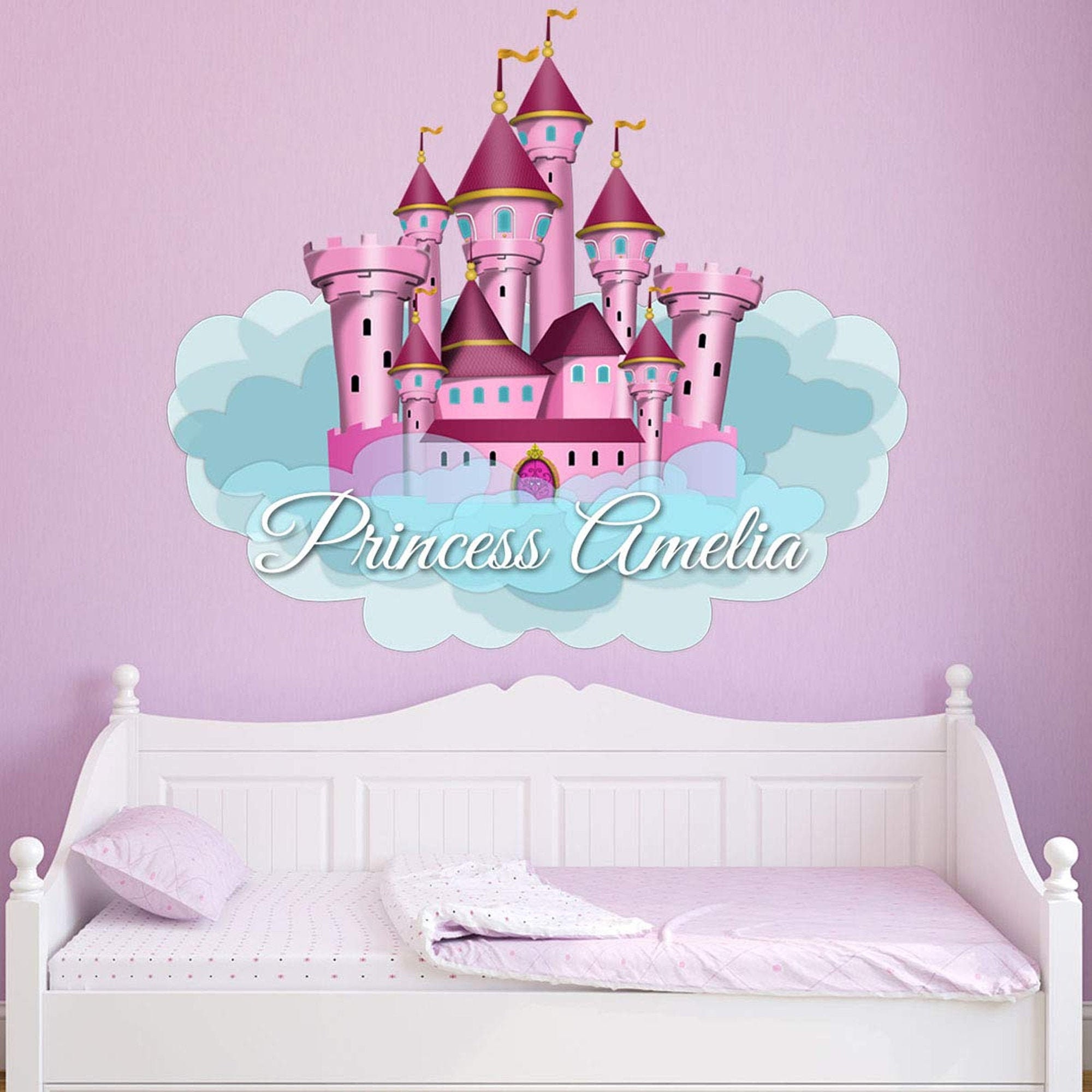 Personalized Princess Castle Wall Decals for Girls Bedroom - Custom ...