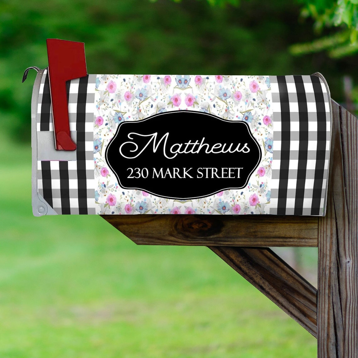 Customized Mailbox Cover Floral Personalized Etsy