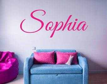 Custom Name Decal - Customizable Girls Room Name Decal - Personalized Vinyl Wall Art Nursery Room Decor - VWAQ-CS3