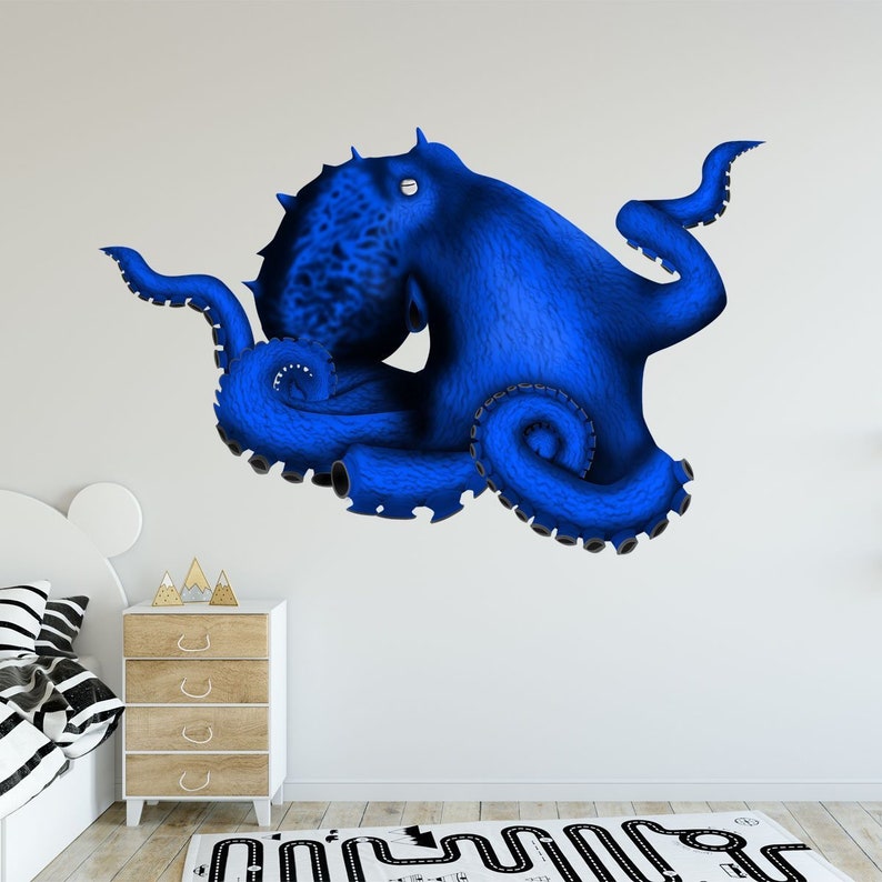 vwaq octopus vinyl wall decal mural decor octopus tentacles | etsy