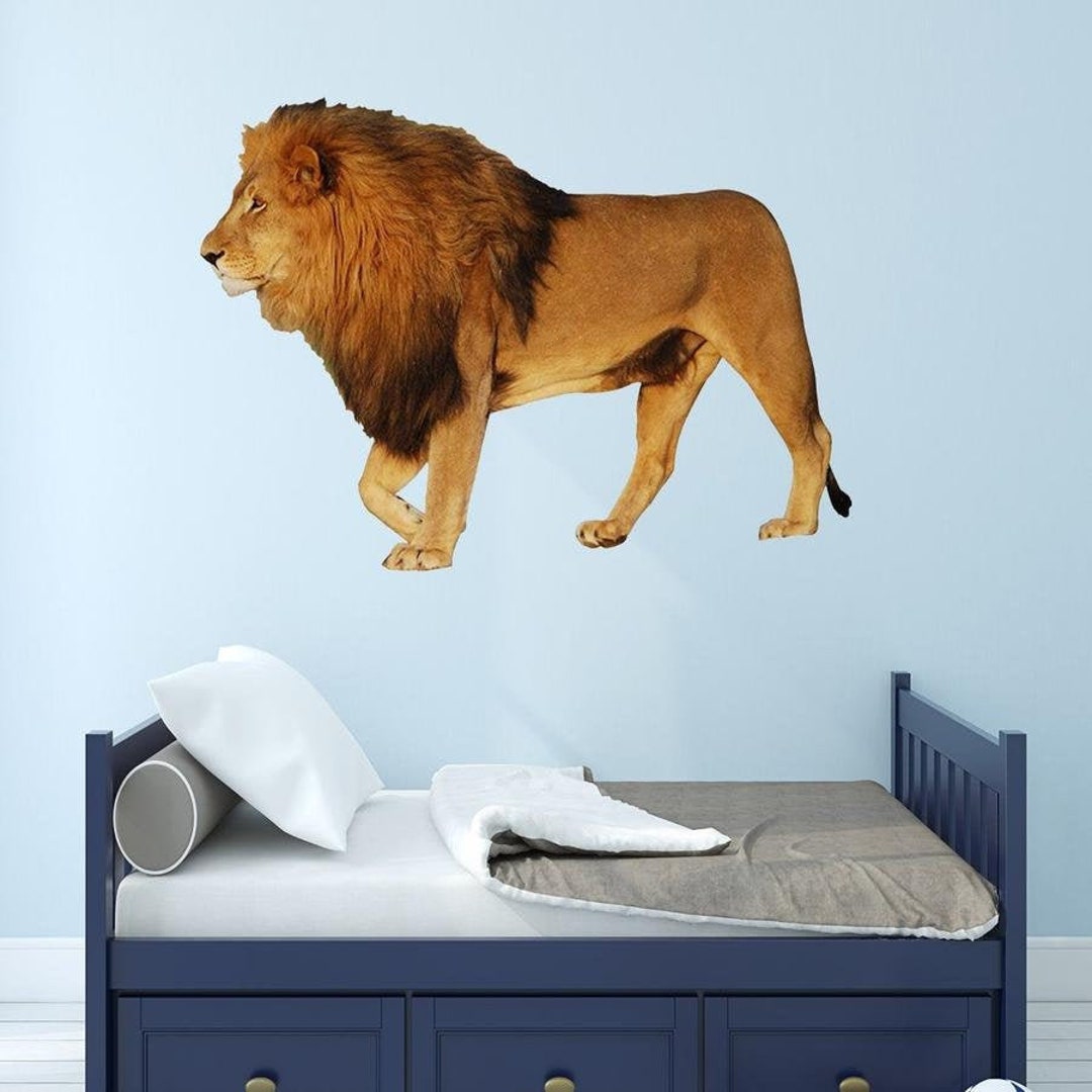 Lion Wall Art Decal Animal Peel and Stick Vinyl Sticker - VWAQ PAS1 - Etsy