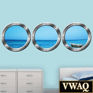 Wall Art Porthole Stickers Nature Window Clings Cruise Ship Etsy