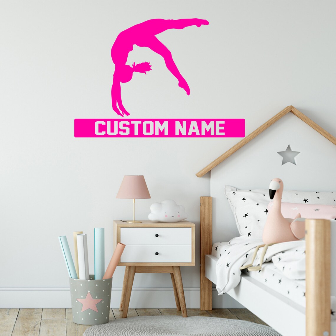 Custom Gymnastics Name Wall Decals Girls Bedroom Gymnast Room Etsy
