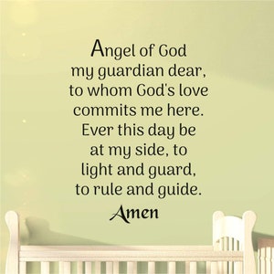 Angel of God My Guardian Dear Prayer Wall Decal Nursery Decor Quotes VWAQ