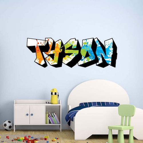 Custom Graffiti Wall Decals Name Personalized Kids Rooms Etsy