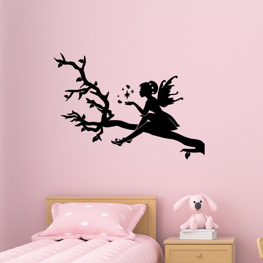 Fairy Tree Branch Wall Decal for Girls Bedroom - Nursery Decor Vinyl ...