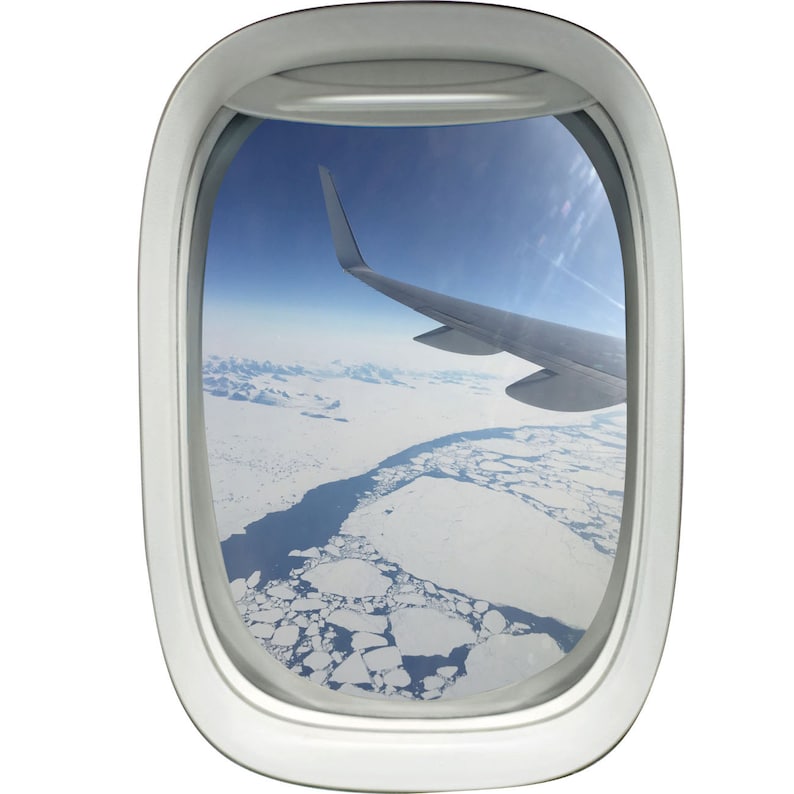 3D Flugzeug Fenster Luftfahrt Dekor Grönland Ansicht Vinyl