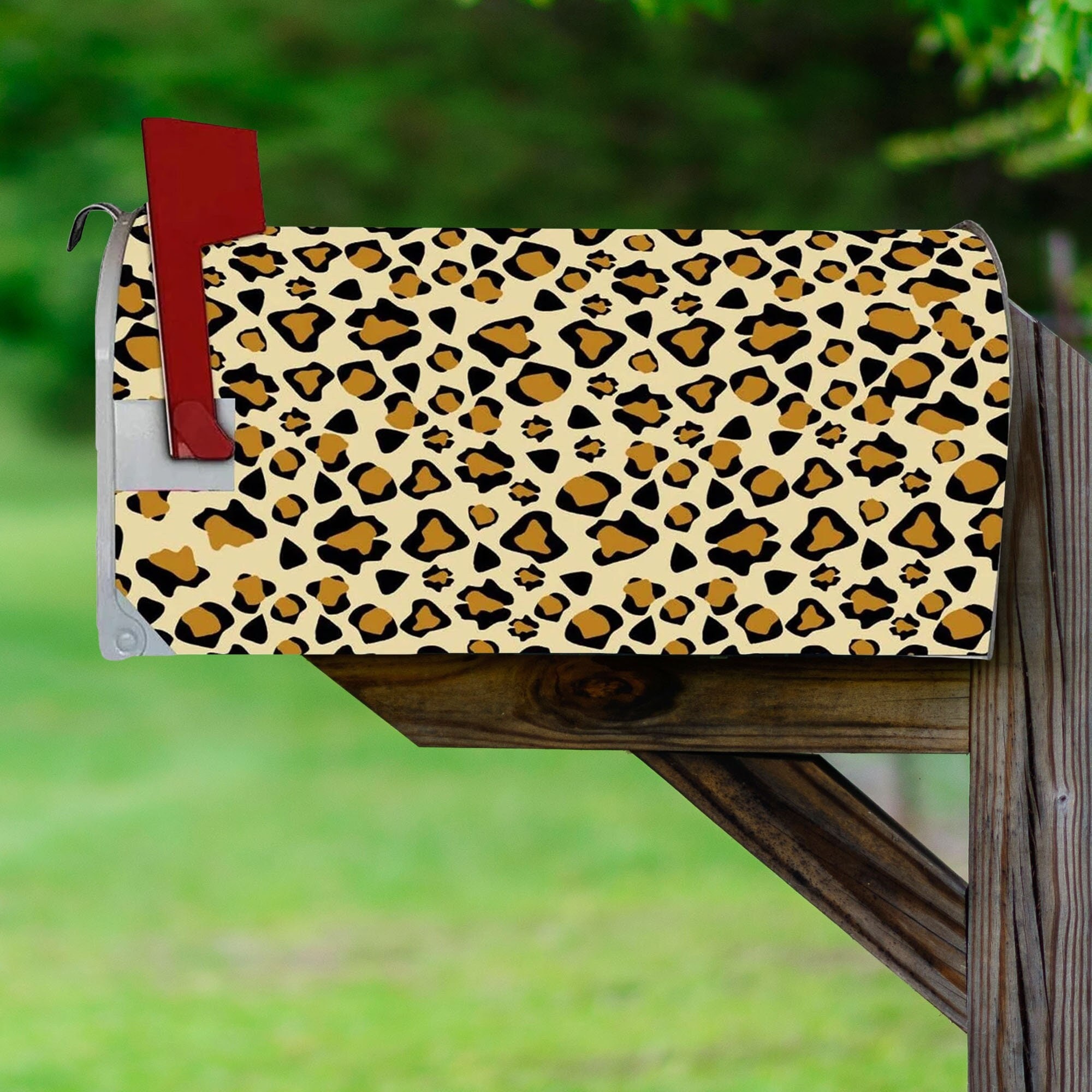Cheetah Print Mailbox Cover Magnetic Animal Leopard Print Wrap Decoration - VWAQ MBM31