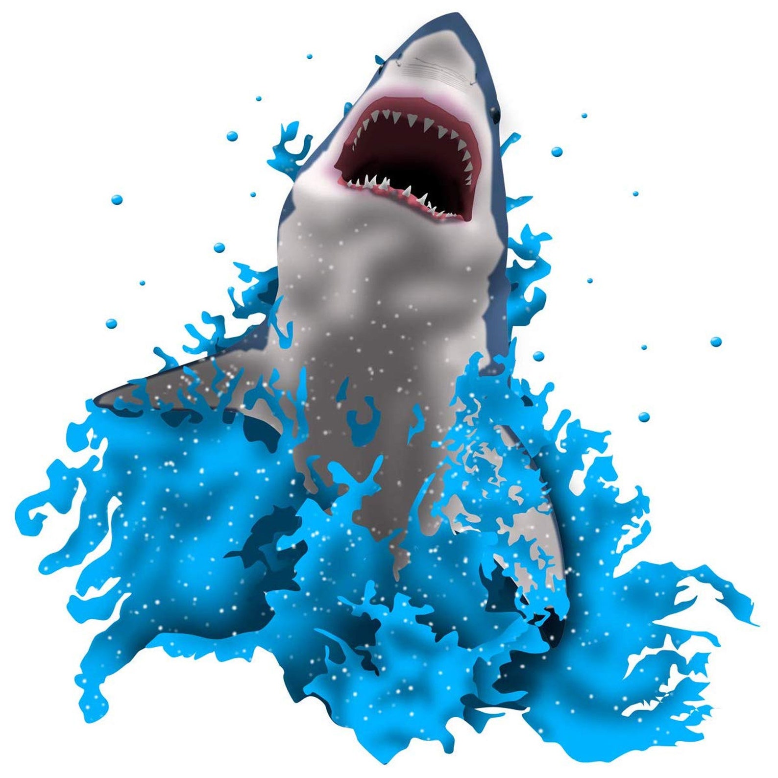 Breaching Great White Shark Wall Decal Kids Room Stickers Etsy