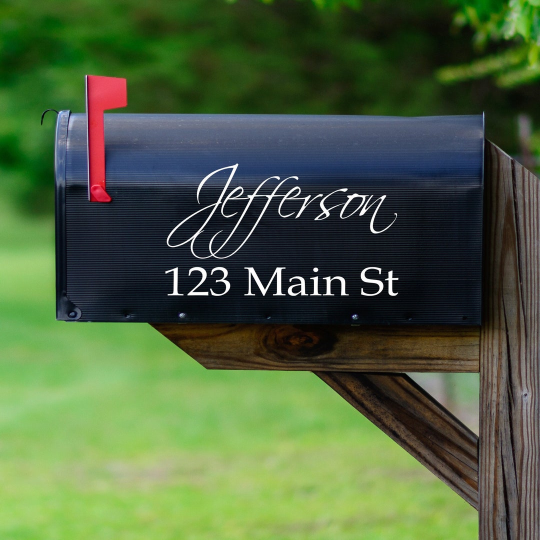 Modern Mailbox Large House Numbers Vinyl Lettering Decal - Curb Appeal ...