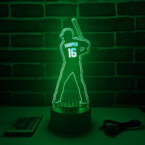Personalized LED Lamp Name Baseball Night Light up Sign - Edge Lit ...