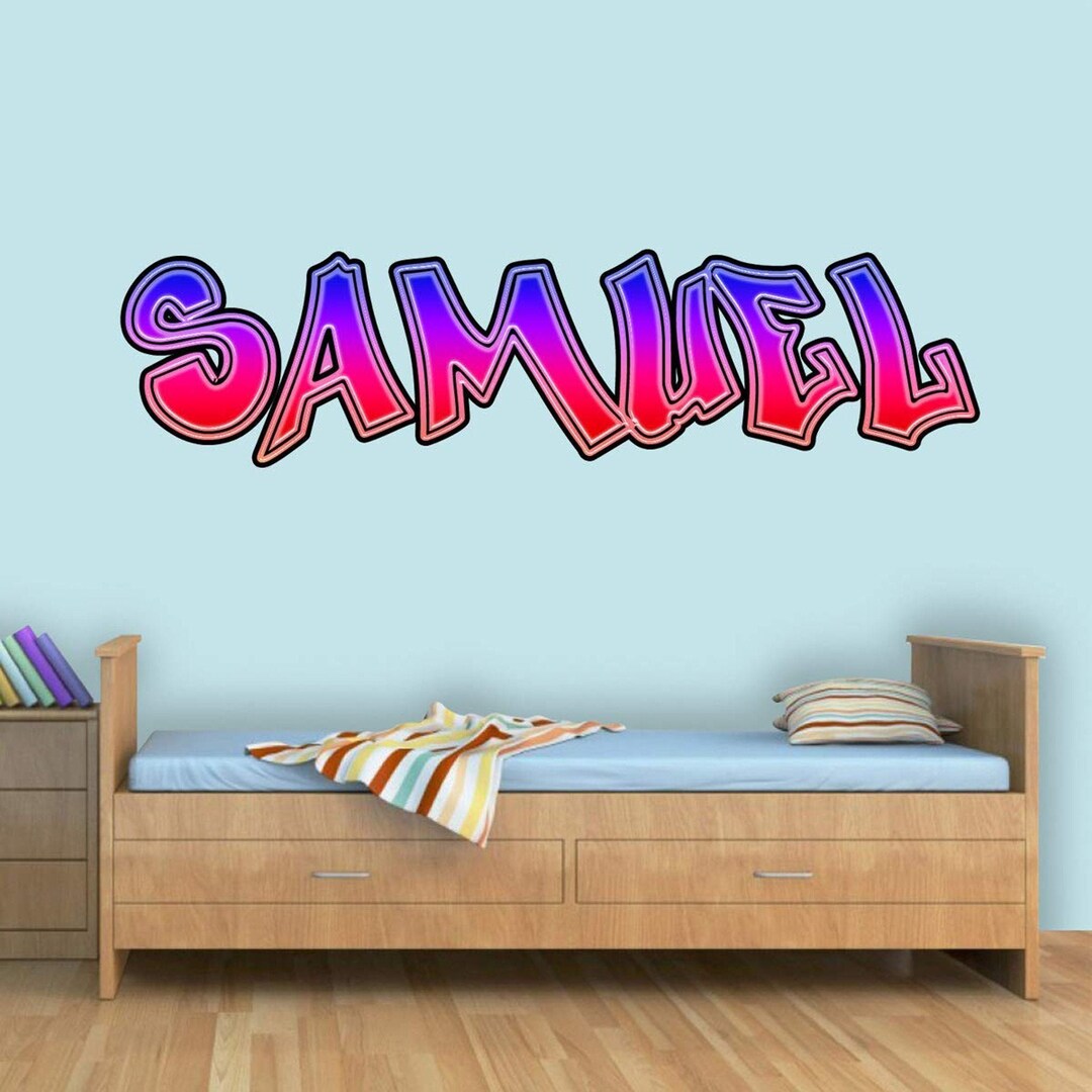 Custom Graffiti Name Wall Decal Personalized Hip Hop Decor for Kids