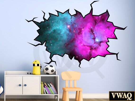 deep space 3d wall sticker decal galaxy 3d wall decal vinyl | etsy