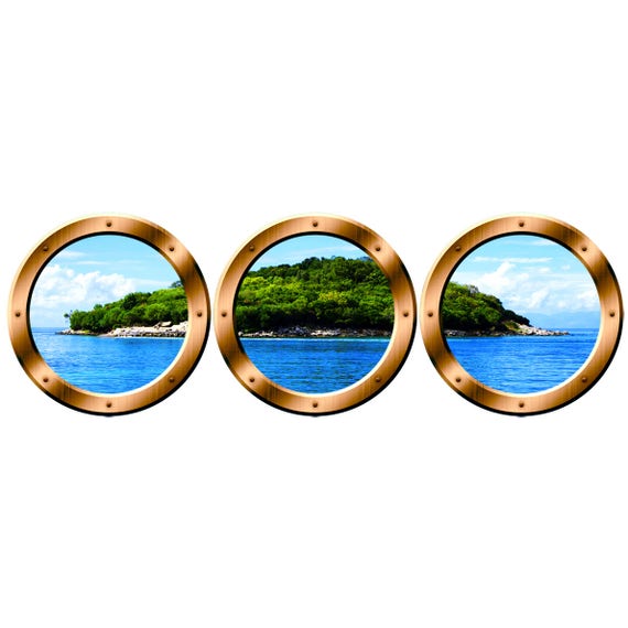 Wall Art Porthole Stickers Nature Window Clings Cruise Ship Etsy
