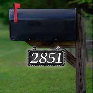 Custom Metal Large Modern House Address Plaque Numbers Sign - Personalized Reflective Aluminum Yard Sign (Double Sided VWAQ-AS5S10)