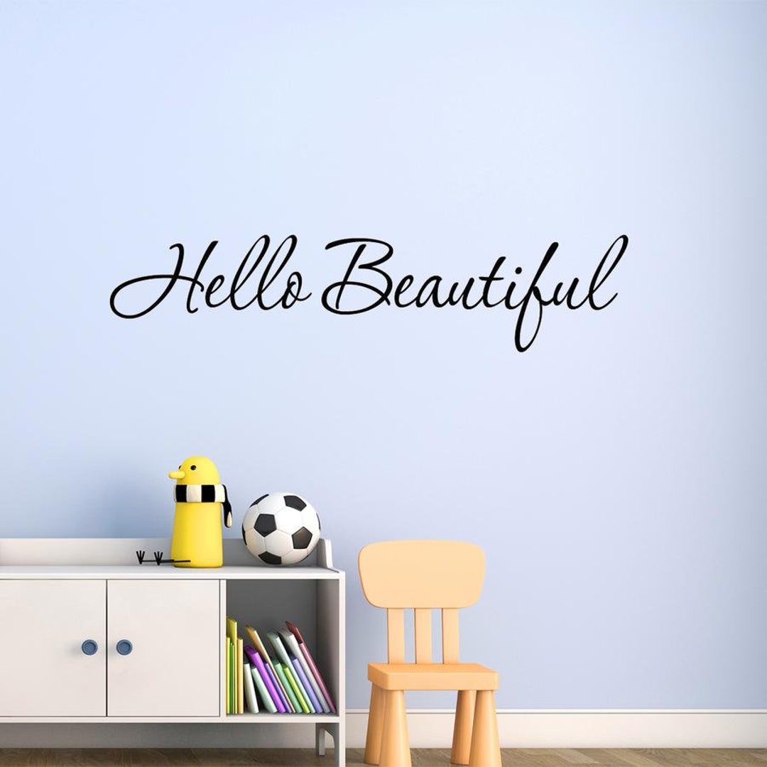 Hello Beautiful Wall Decal Beauty Quotes Inspirational Wall Stickers