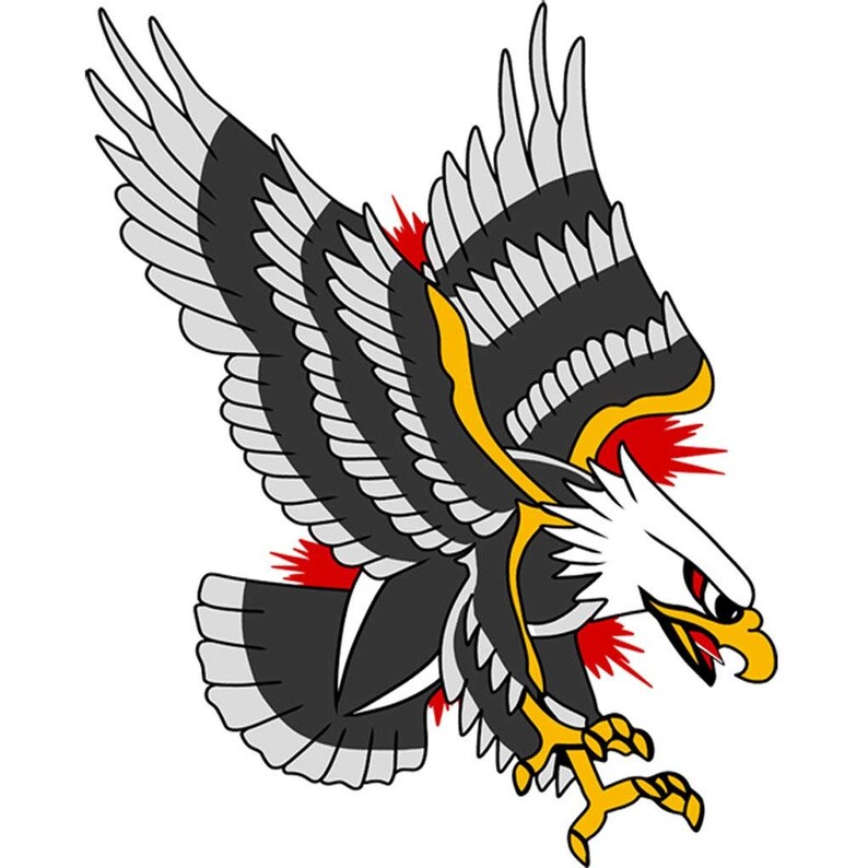 Bald Eagle Eagle Vinyl Wall Decal American Traditional Etsy