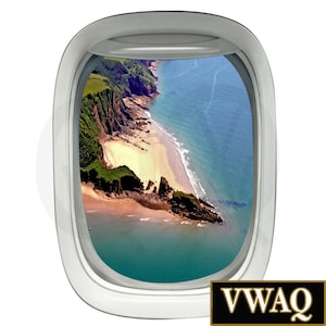 Fake WIndow Wall Decal, Pilot Gifts, Aviation Landscape Mural - VWAQ PW37