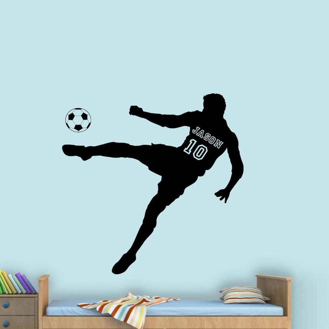 Personalized Soccer Wall Decal With Name | Boys Soccer Room Decor ...