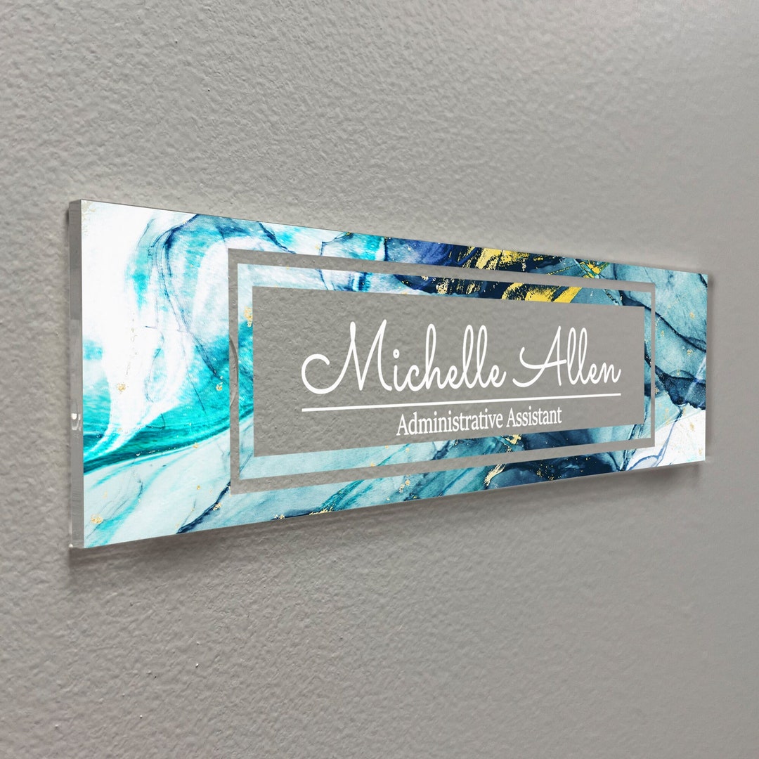 Aesthetic Decor Acrylic Sign, Office Door Name Plate for Desk or Wall ...