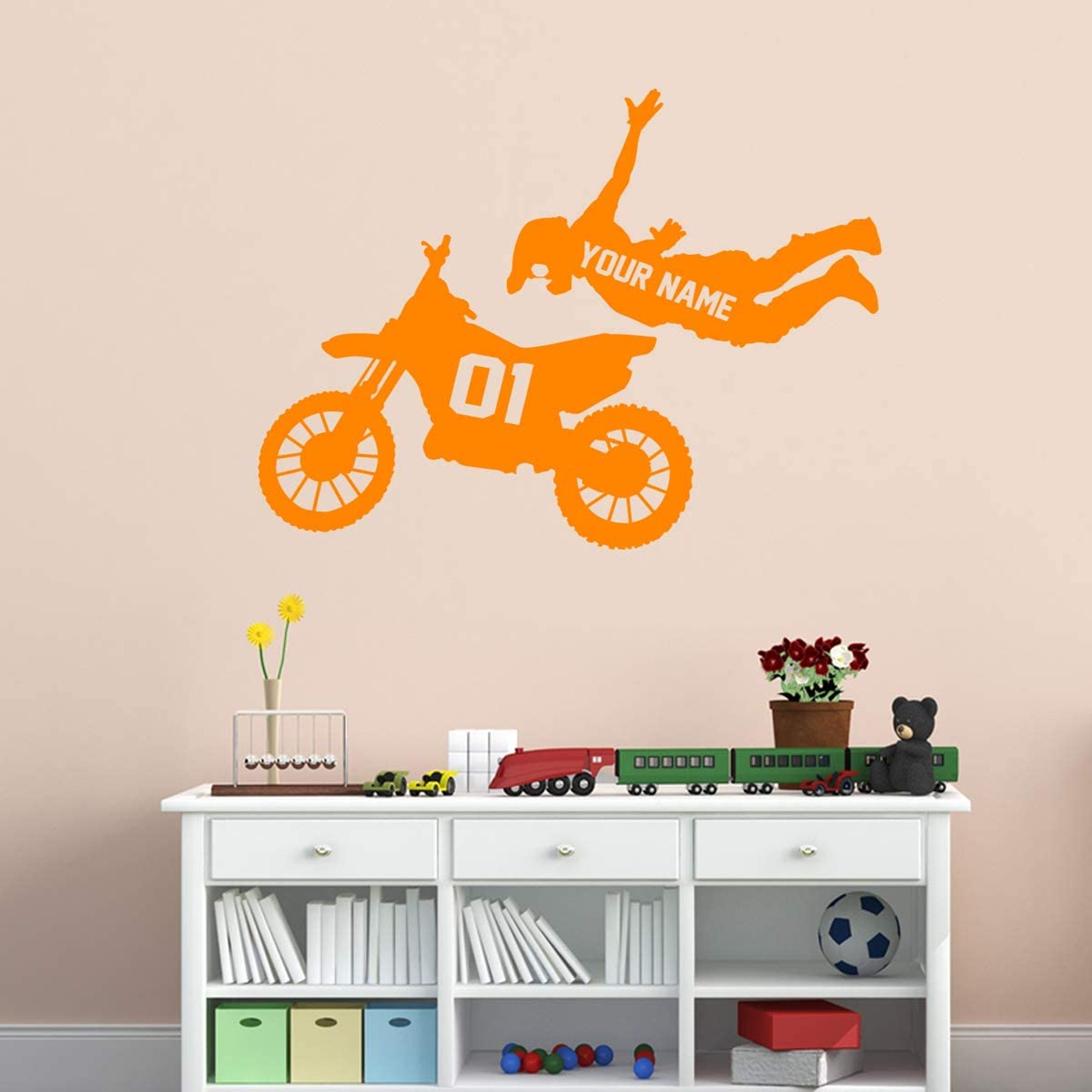 Dolo Rider Decal Custom Dirt Bike Rider Wall Decals With Name Boys Room Personalized ...