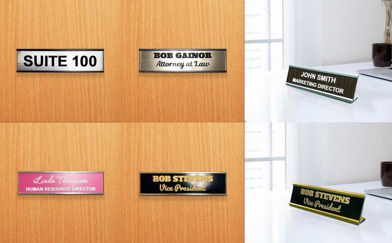 Name Plate for Office Desk or Wall Personalized With Desk Holder or ...