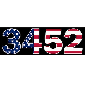 Custom USA Flag Curb Decal Curbside Address Numbers Sticker Patriotic ...