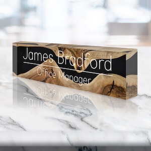 Personalized Acrylic Name Plate | Clear Acrylic Glass art | Custom Office Decor Nameplate Sign | Personalized Gift Office Plaque (VWAQ-ACS3)
