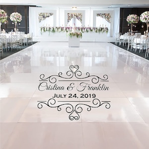 Personalized Wedding Dance Floor Vinyl Decals Custom Wedding Decor Stickers Gift Sign - VWAQ CS80