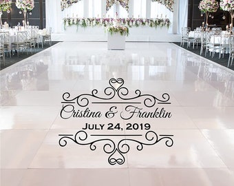 Personalized Wedding Dance Floor Vinyl Decals Custom Wedding Decor Stickers Gift Sign - VWAQ CS80