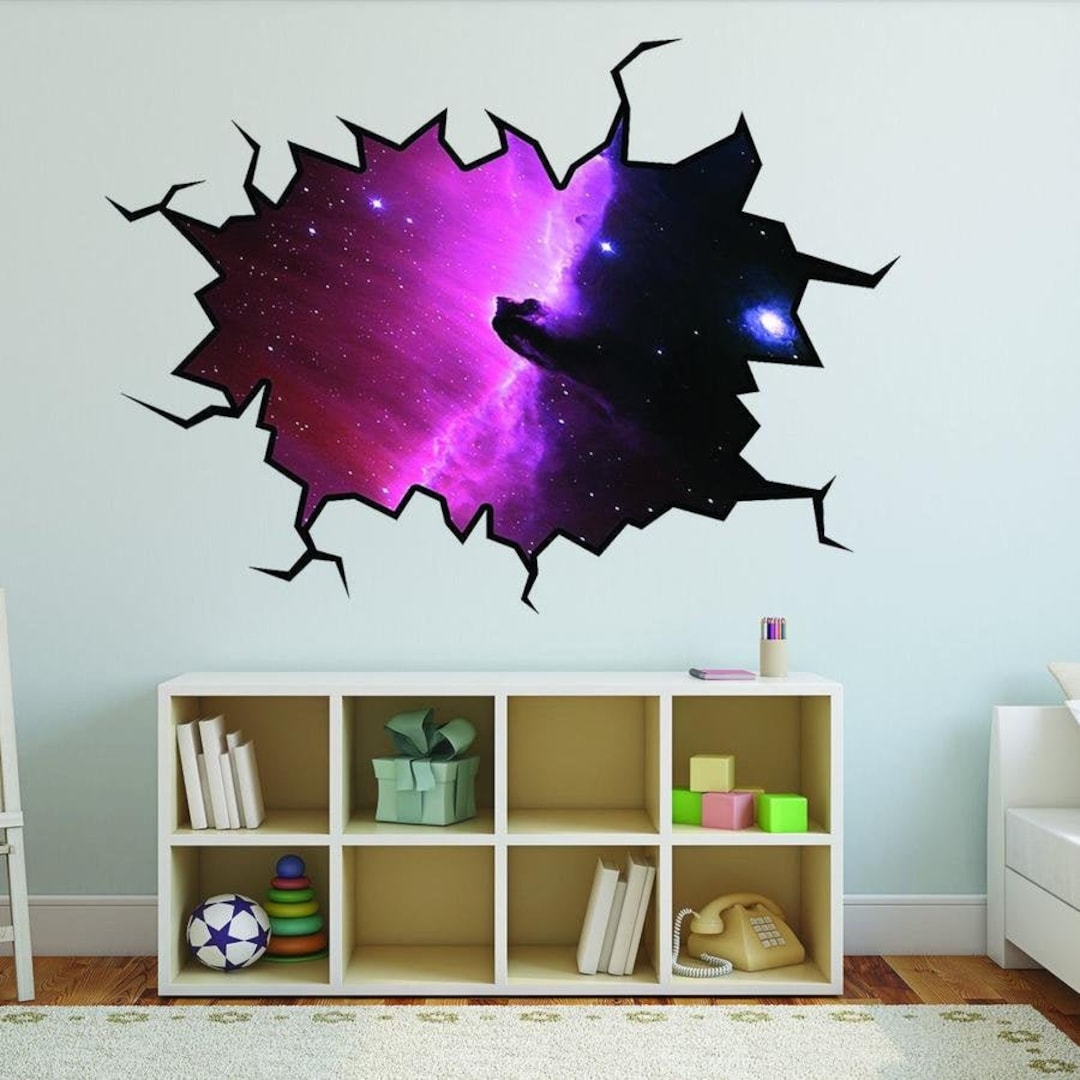 Outer Space Decal 3D Wall Decor Galaxy 3D Wall Sticker Wall Art Vinyl ...