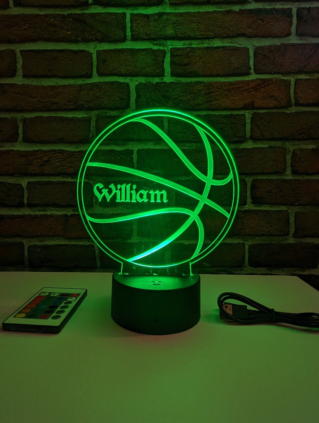 Custom Basketball Night Light Lamp Personalized LED Basketball Light up