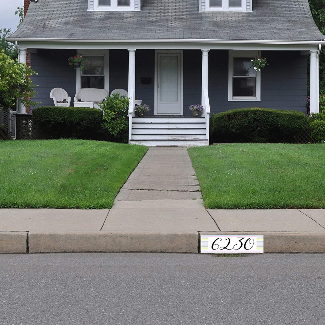 Custom House Number Curb Sign Decal Personalized Address Etsy