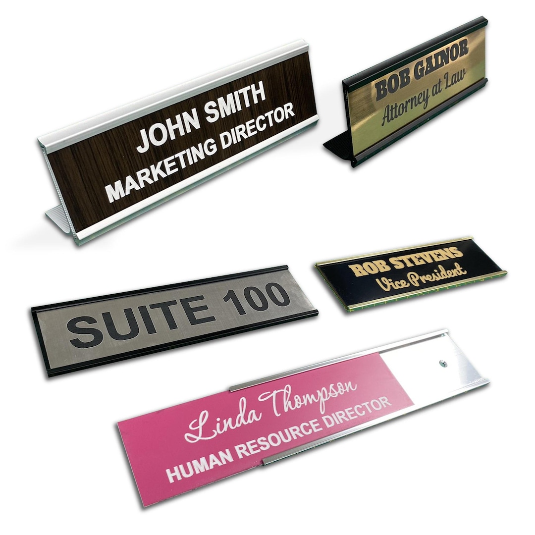 Name Plate for Office Desk or Wall Personalized With Desk Holder or ...