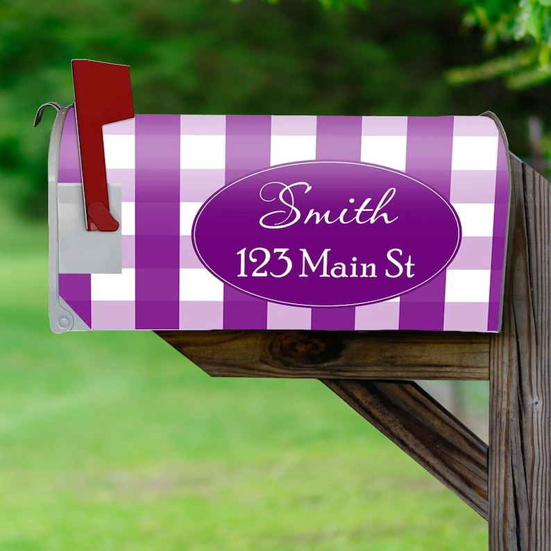 Custom Address Mailbox Covers Personalized Plaid Etsy