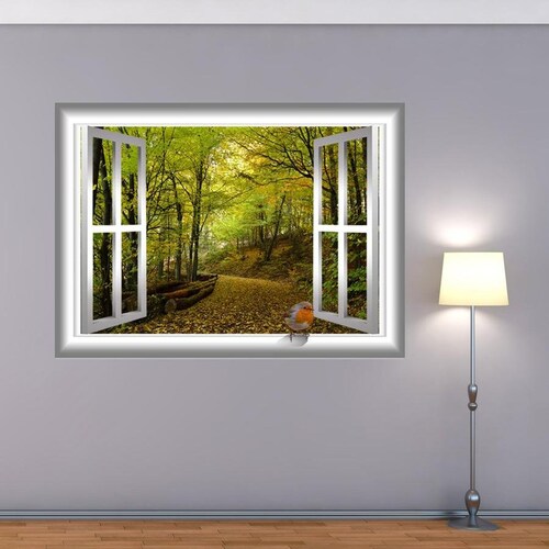 VWAQ Landscape Wall Decal Nature Window Scene Vinyl Mural Etsy
