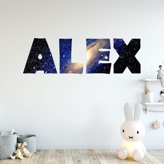 Customized Name Wall Sticker Milky Way Universe Decal Personalized Kids Decor - VWAQ Horizontal-GN14