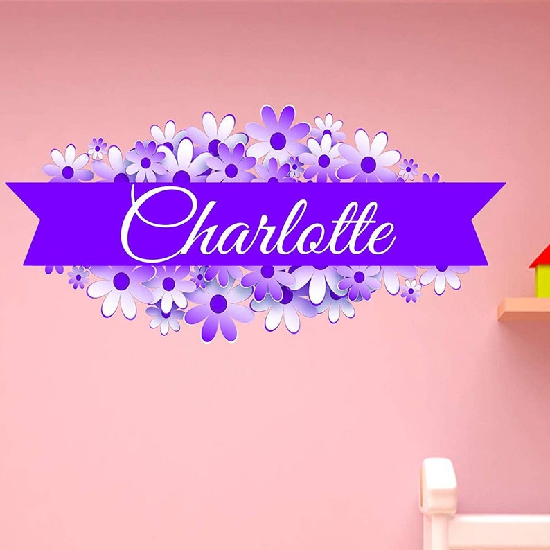 Custom Name Decal Girls Room Decor - Personalized Sticker Nursery Wall ...
