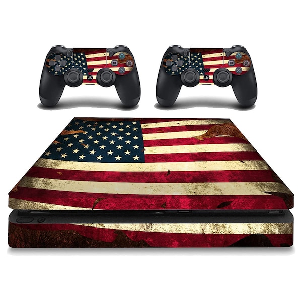 American Flag Skin For PlayStation 4 Slim Decal Wrap To Fit PS4 Slim - VWAQ PSGC12