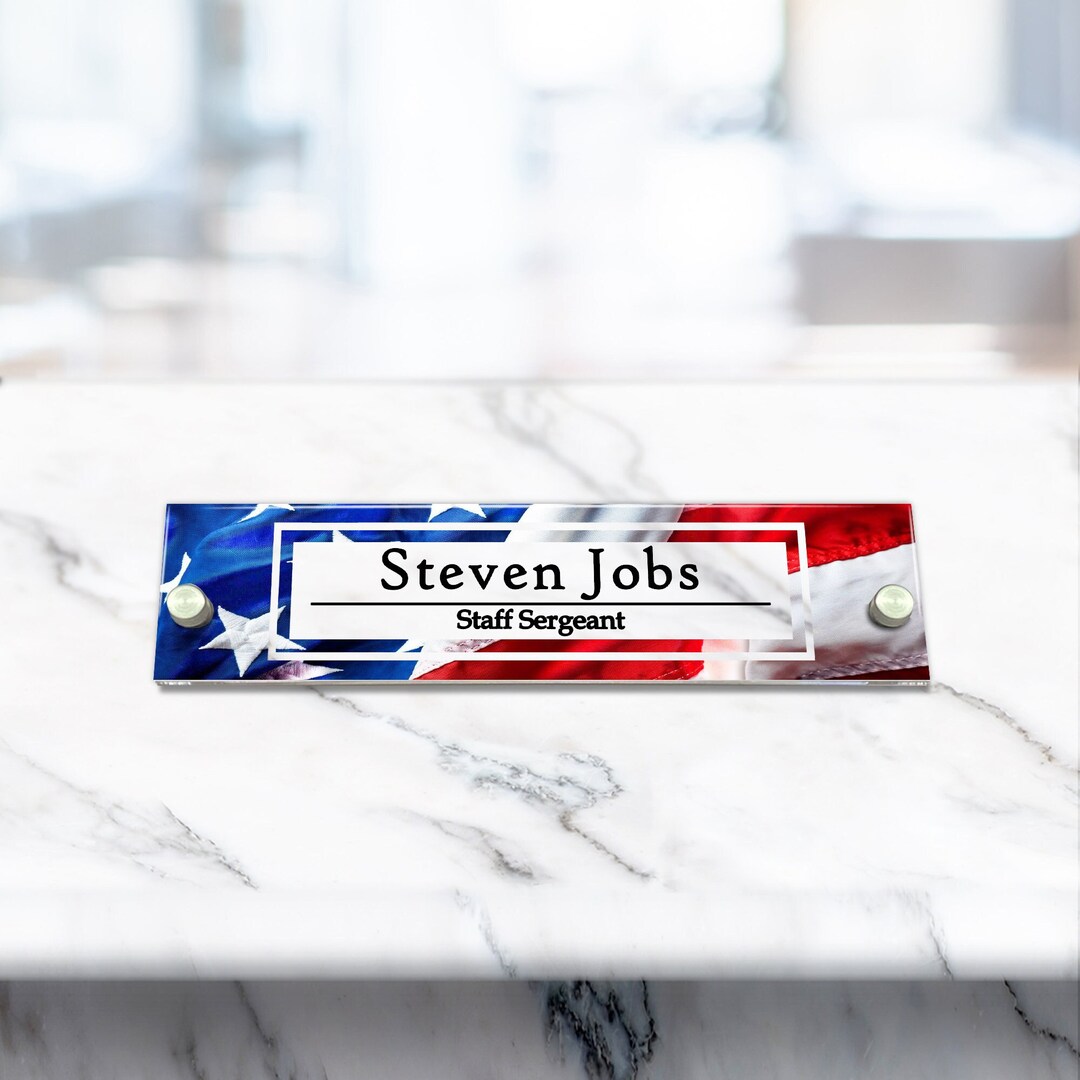 Veteran Office Desk Name Plate Military Gift Job Promotion VWAQWACS72 Etsy