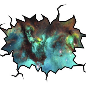 Peel and Stick 3D Wall Art Outer Space 3D Galaxy Wall Decor Vinyl Wall Sticker Deep Space Crack In The Wall Decal Home Decor VWAQ-WC6 bild 2
