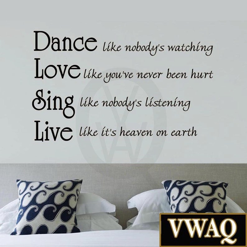 Dance Like Nobody's Watching Quote Inspirational Wall Etsy