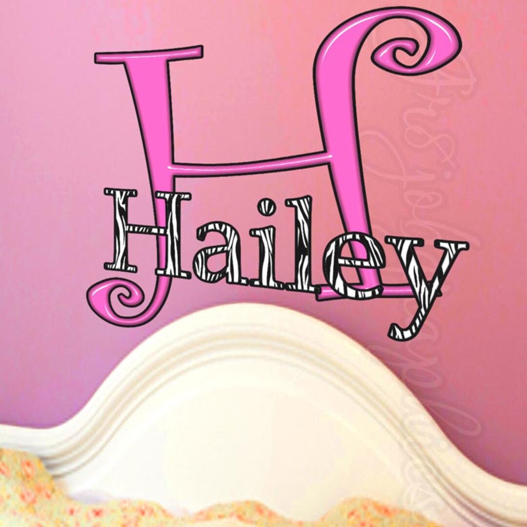 Custom Name Zebra Print Wall Decal Personalized Monogram Decor - VWAQ ...