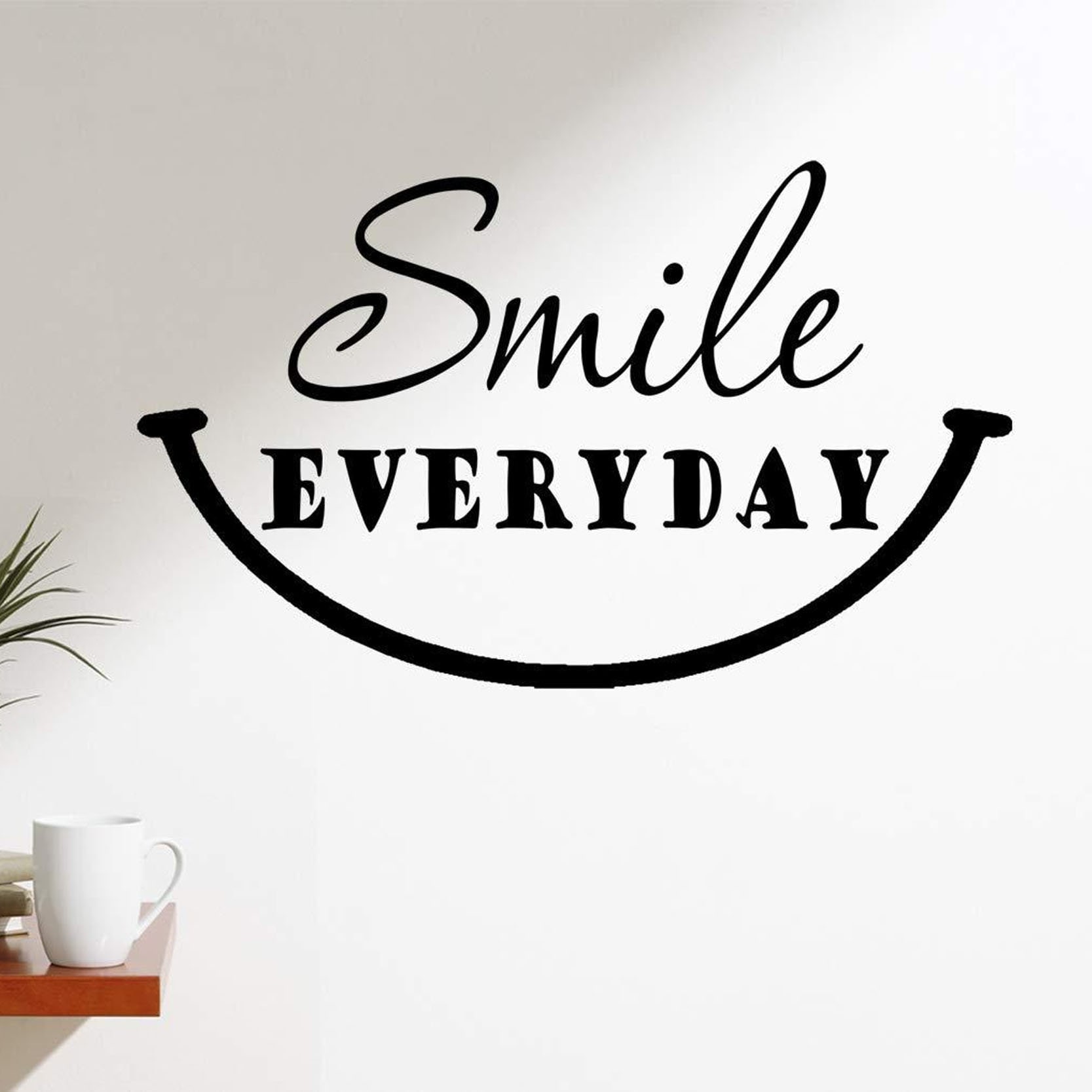 VWAQ Smile Everyday Wall Decal | Happy Quotes Wall Decor - Motivating Wall  Stickers - Etsy, image size:1667x1667