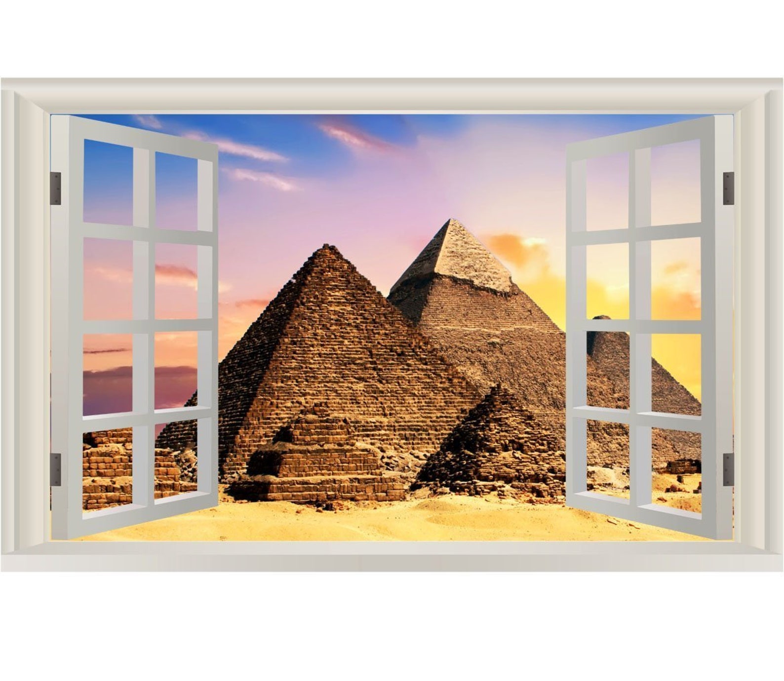 VWAQ 1X Lake Window Wall Decal Nature Decor Peel And Stick Mural - NW45