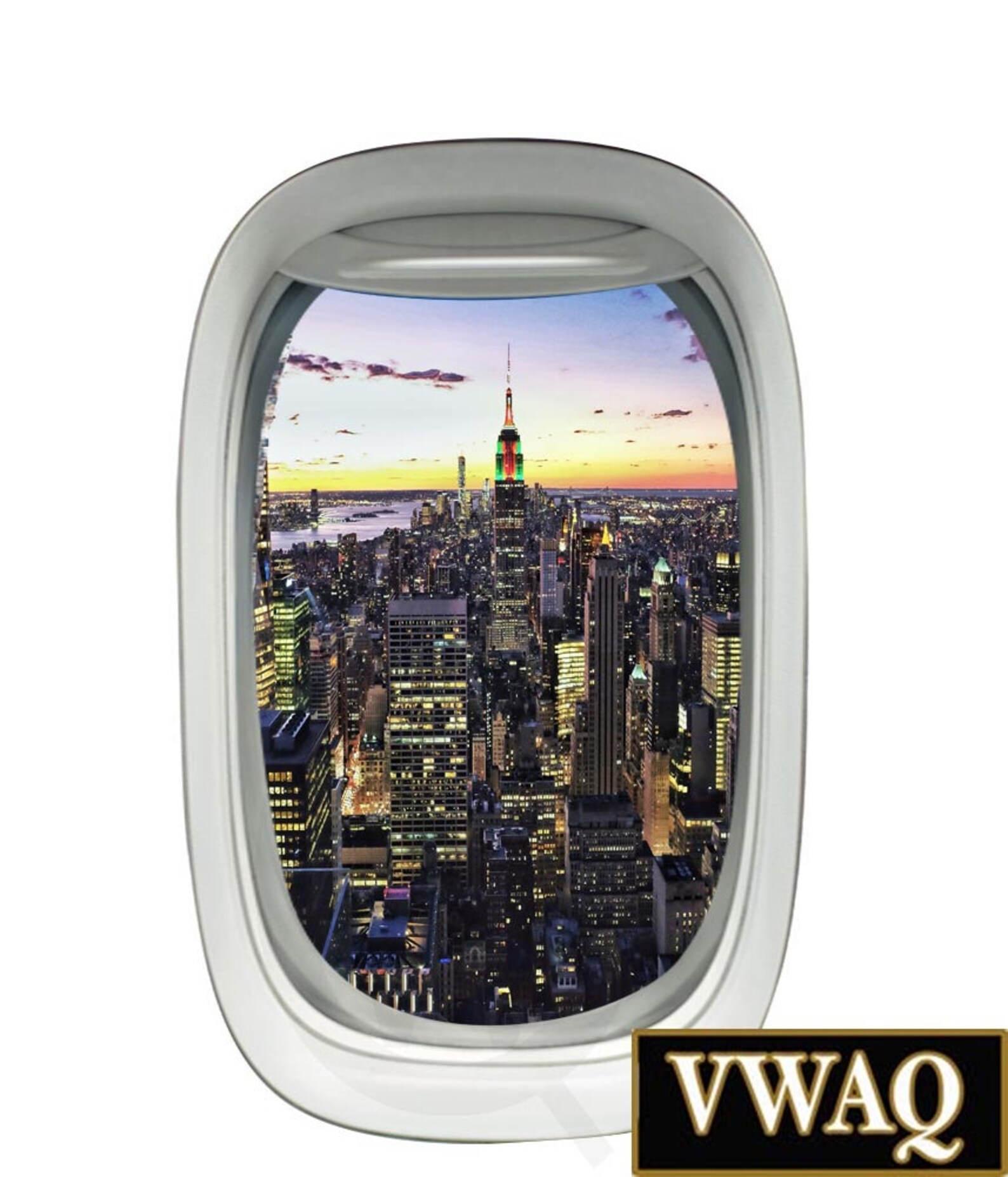 Airplane Window City View Wall Decal Peel and Stick Aviation Mural Wall ...