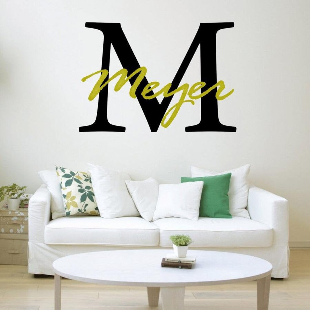 Personalized Gift - Monogram Wall Art Decal - Custom Name Decal ...