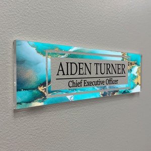 Office Door Name Plate Acrylic Sign Aesthetic Decor , for Desk or Wall ...