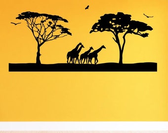 Muursticker Safari - Sticker Safari - Afrikaanse Safari Muurschildering Scène Home Decor VWQ